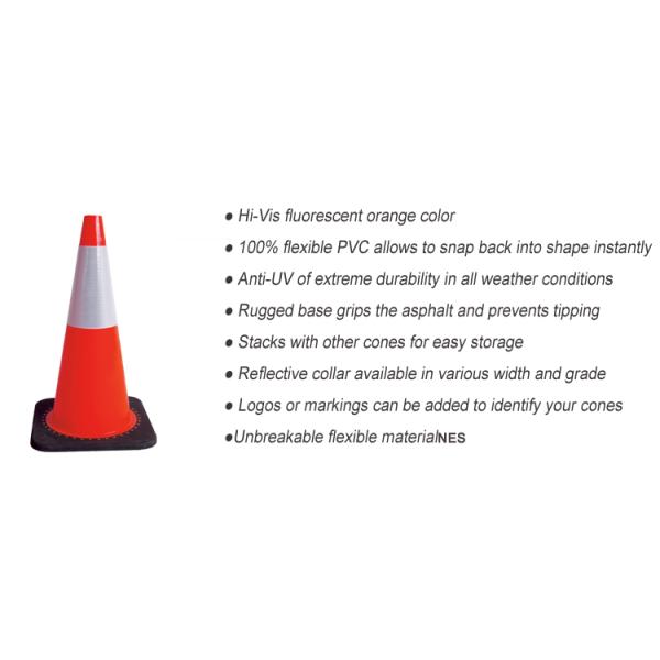 High Visibility Orange PVC Road Traffic Cone For Road Safety Precautions