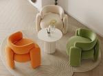Durable N Folded Hotel Lobby Furniture Curved Single Leisure Chair