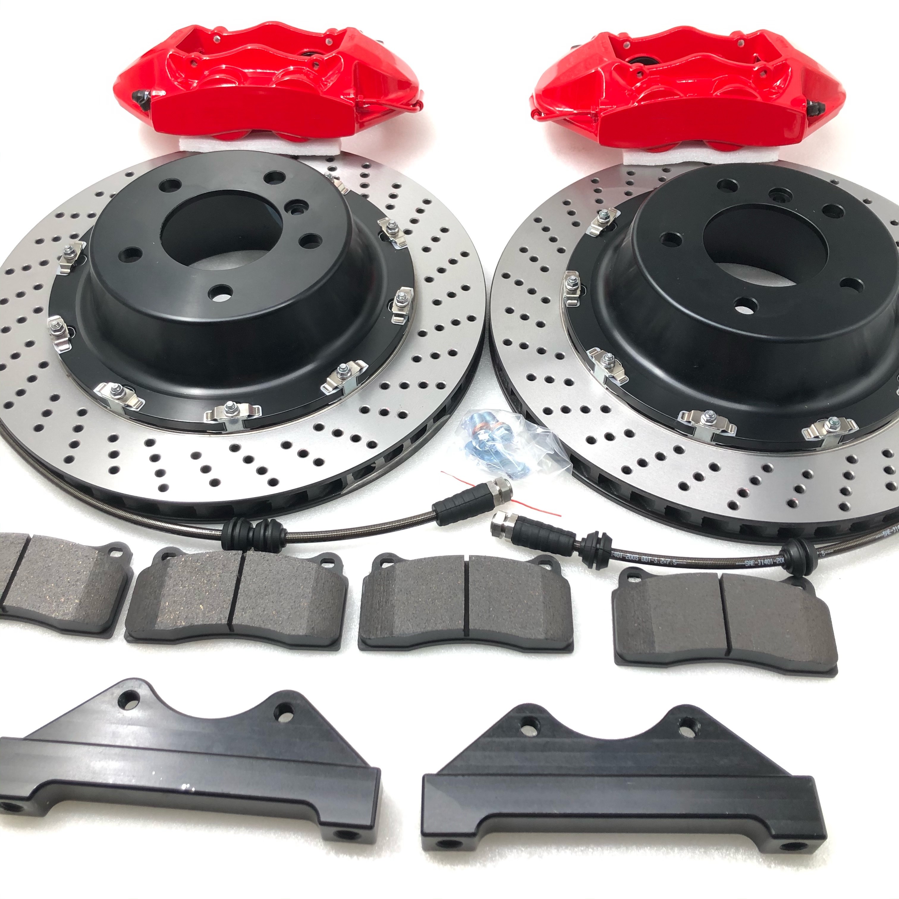 HT250 Rear Car 4 Pot Brake Kits For Cars Caliper Full Floating Bell 355*28mm