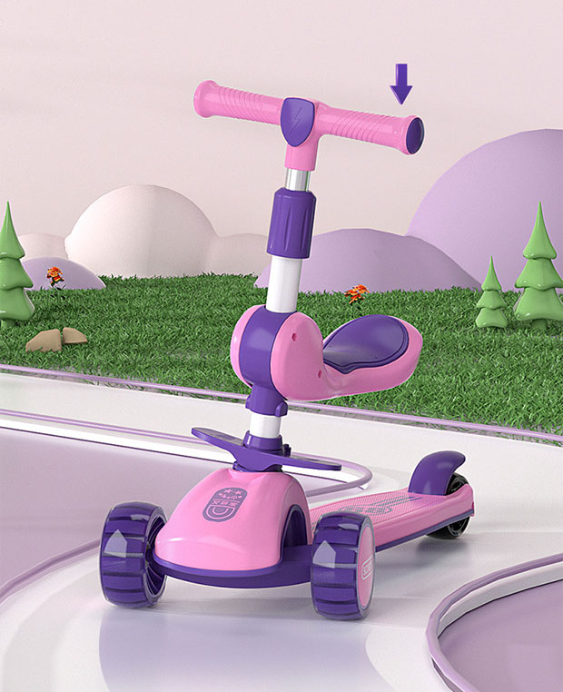 Adjustable Height Scooter for Kids Ages 4-6Y Collapsible and Durable Max Load 200 LBS