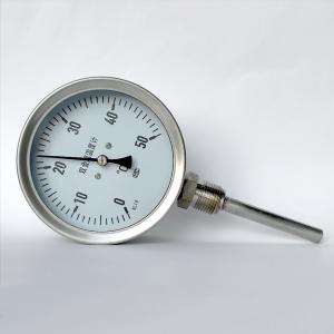 China Bayonet Ring Stainless Steel Thermometer Oil Gas 100mm Bimetal Dial Thermometer wholesale