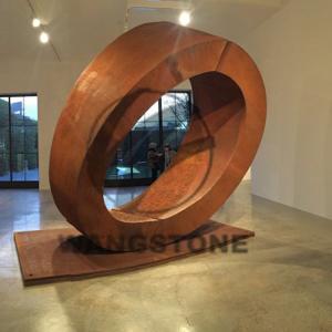 China Rusty Corten Steel Sculpture Water Feature Fountain For Outdoor Decoration wholesale