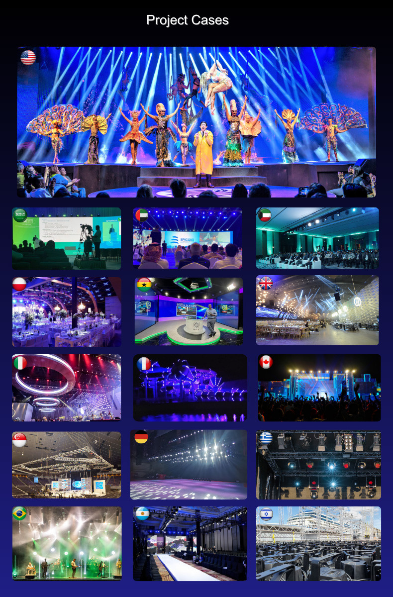 400W LED Profile Spotlight RGBAL 5 in 1 Theater Stage Lighting LED Concert Hall Wash Lighting CRI 95Ra