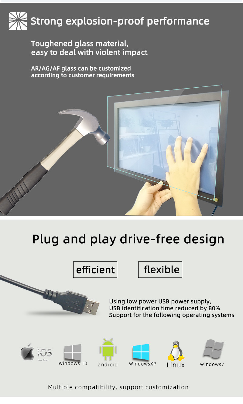 17 Inch Infrared Multi Touch Screen Kit Ten Points For KIOSK ATM