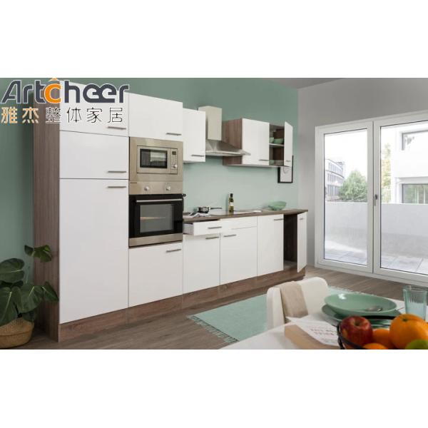Modern Style Melamine Finish Plywood Carcase Kitchen Cabinet with Tall Cabinet Unit