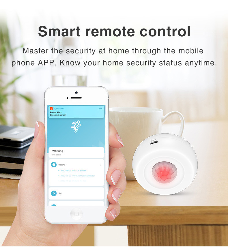 Tuya Motion Detection Pir Sensor Detector Wifi Movement Sensor Smart Life App Wireless Home Security System