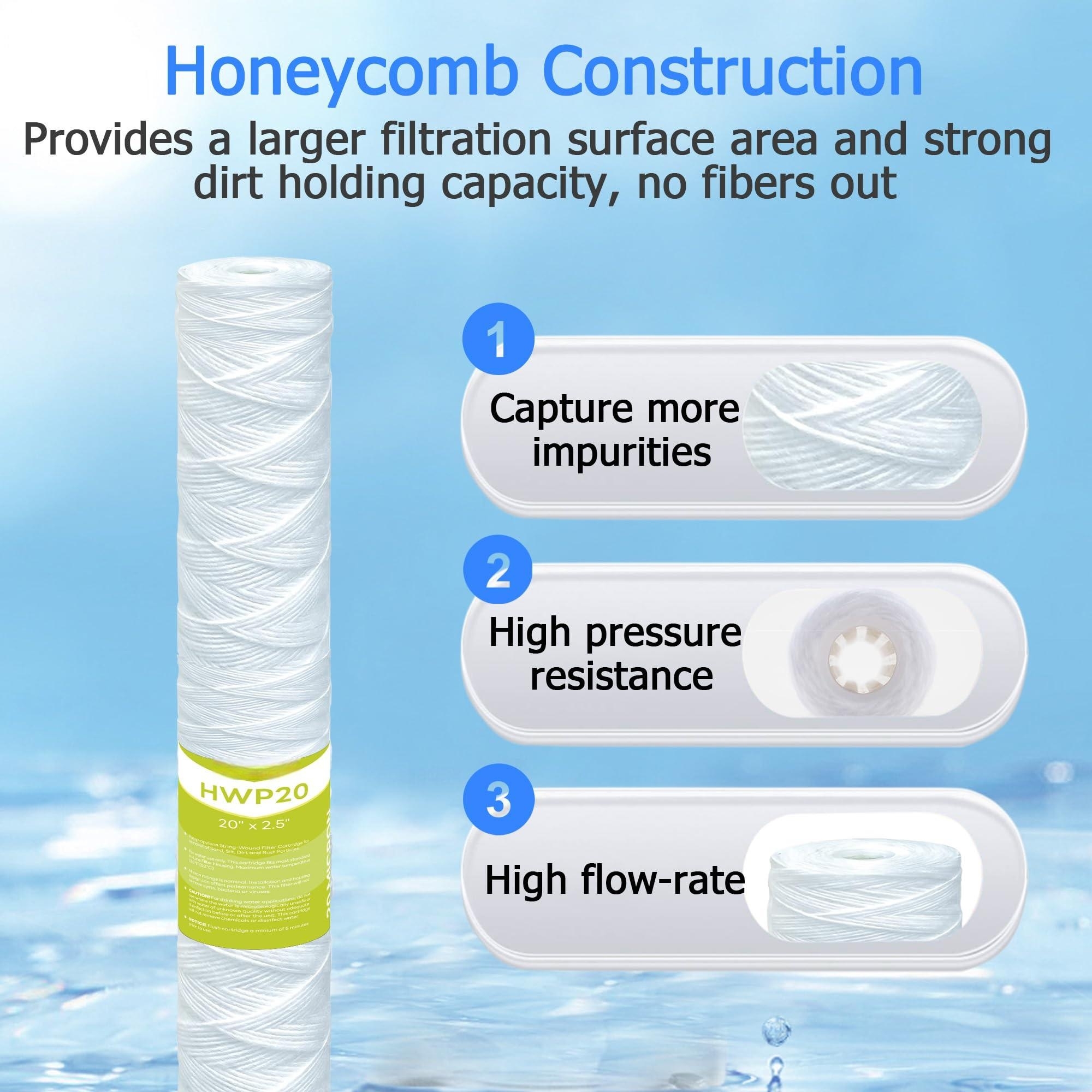 PP 28MM String Wound Filter Cartridge for 500L/Hour Productivity in Industrial Sector