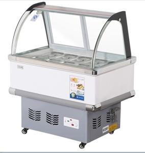 China Glass Ice Cream Showcase Freezer 12 Buckets 16 Plates wholesale