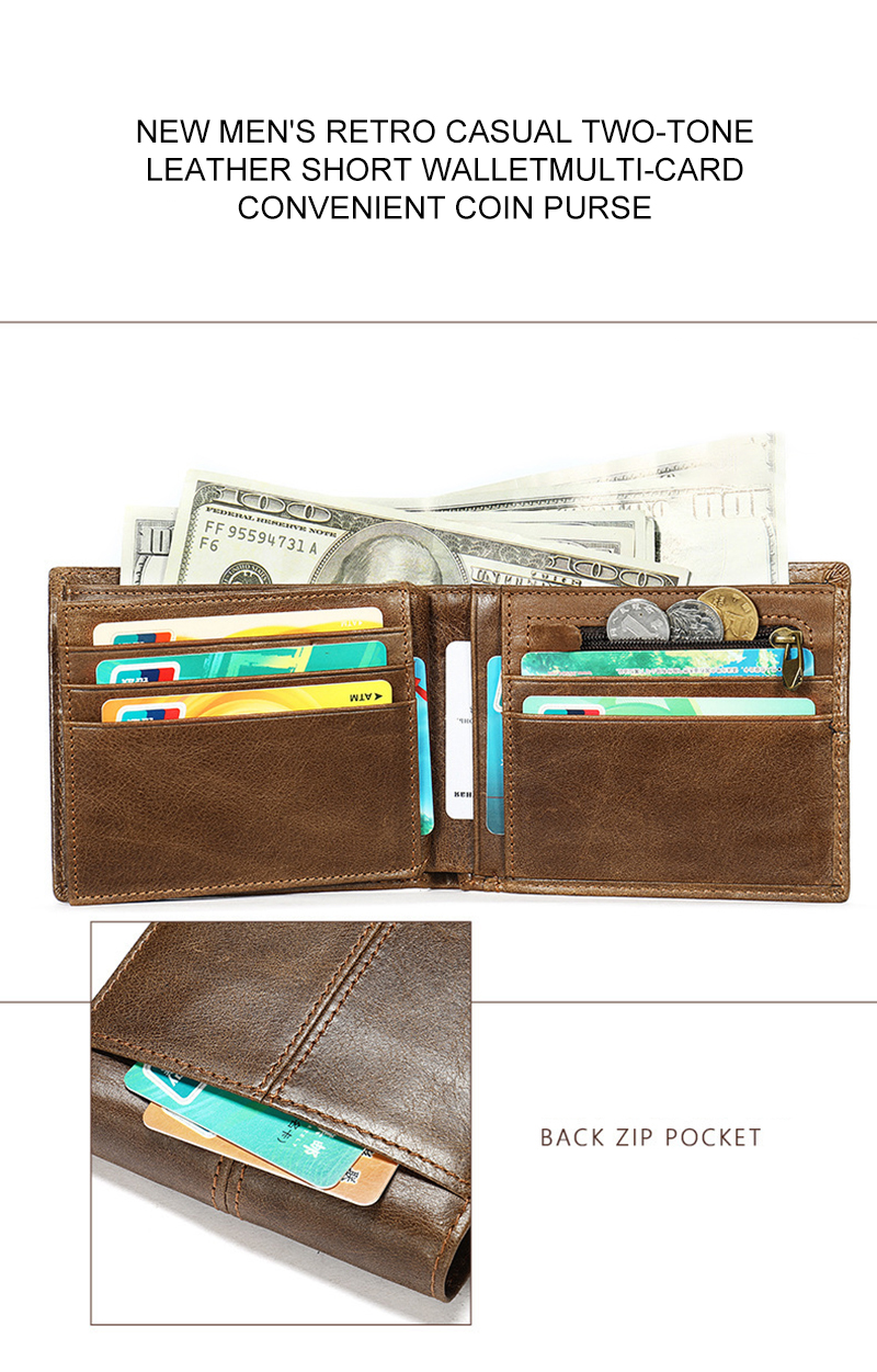 Short Length Genuine Leather Minibook Anti-Theft RFID Card Holder Wallet for OEM ODM