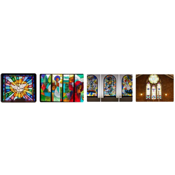 Architectural Church Stained Glass Customized size Patterned Window Glass 5mm-22mm