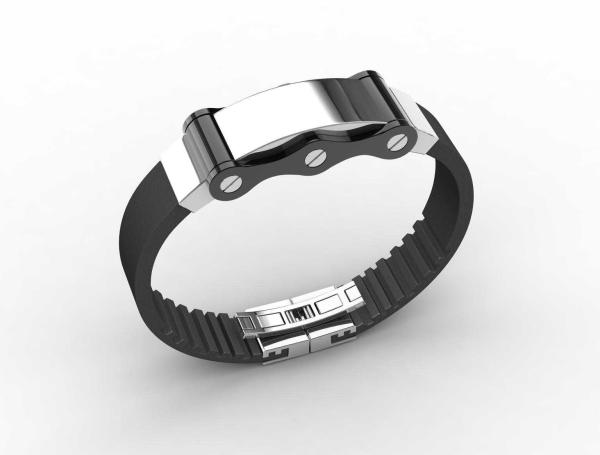 Top Quality Europe Fashion Stainless Steel Genuine Leather Silicone Bangle