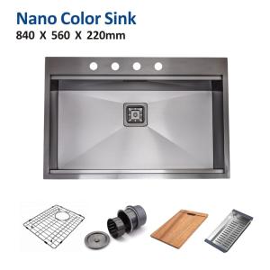 China 33&quot; Brushed Topmount 84x56 Single Bowl Stainless Kitchen Sink wholesale
