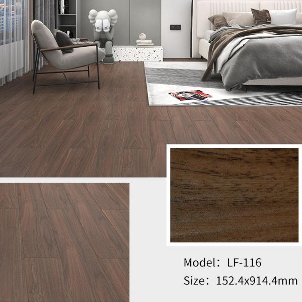 1.5mm Thickness 152.4*914.4mm Size Wood Design Self Adhesive PVC Vinyl Flooring for Indoor Use