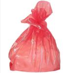 Red Disposable Plastic Water Soluble Bags For Hospital Laundry