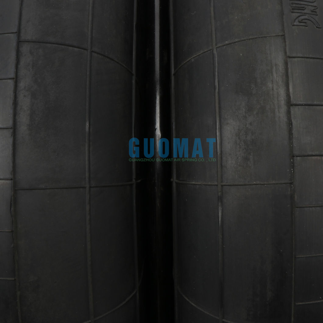 350255h-2 Flange Connection Double Convoluted Rubber Bellows / Air Spring Isolator W/O Rings