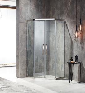 China Stainless Steel Frame Curved Sliding Door Shower Room Enclosure OEM For Bathroom wholesale