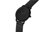Create your own brand watches men genuine leather watch black
