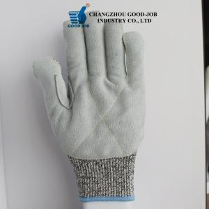 China Cow Split Leather Cut Resistant Gloves Thickened Finger Covered wholesale