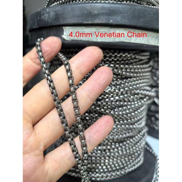 Stocked and Hot Sale 4.0mm Venetian Chain Titanium Accessories Gentlemen Chain with Cheap Price