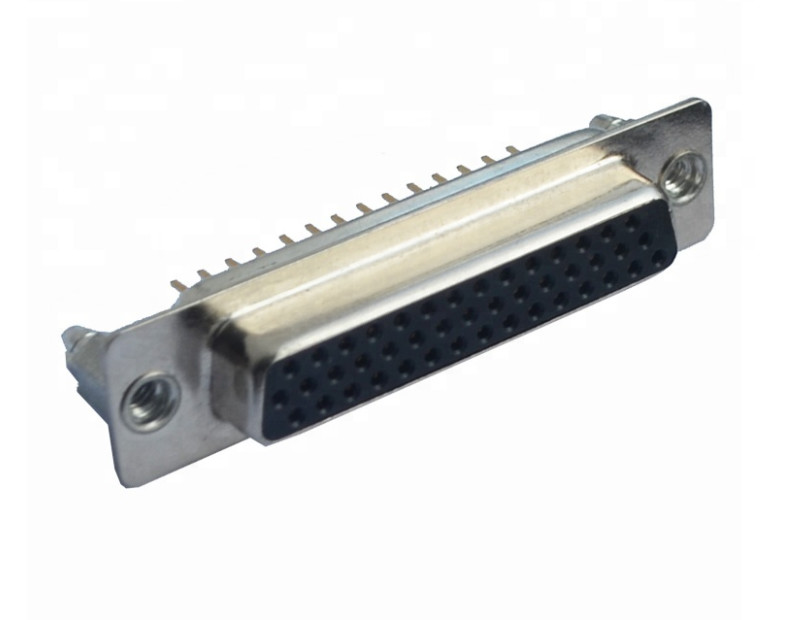90 Degree 25 Pin D Sub Male Connector Two Rows Female DR With Back Shell