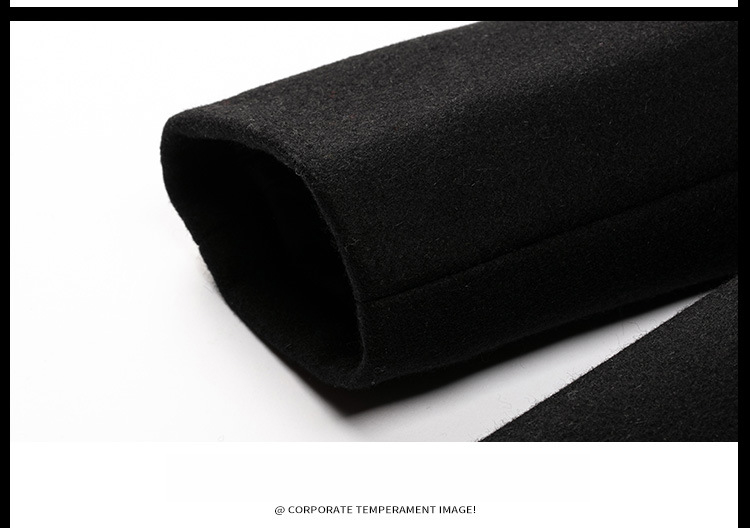Property Security Work Uniform 100% Cotton Aviation Captain Black Woolen Coat for Men