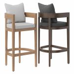Hotel and Bar Stool Leisure Simple Style Courtyard Teak Wood Chair for Outdoor