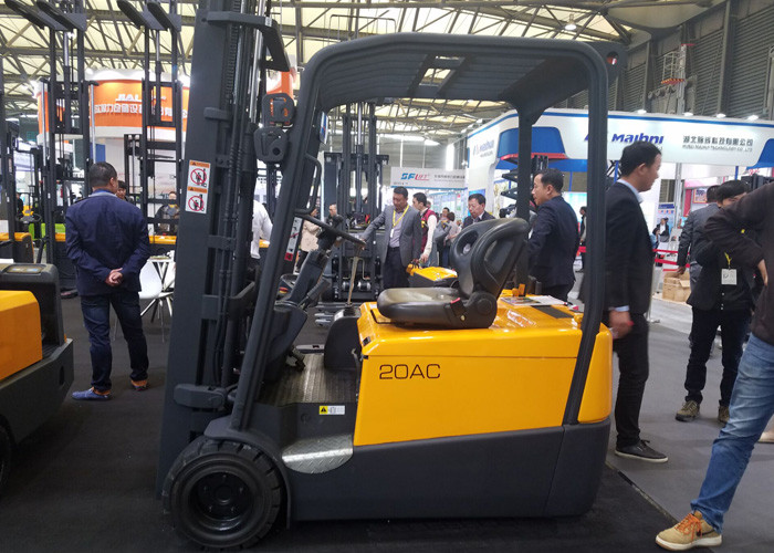 Dual Front Driving Electric Forklift Truck , 3 Wheel Forklift 13km / H Travel Speed