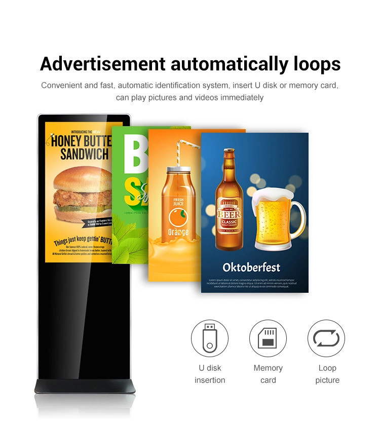 Slim Body Indoor Advertising LED Display Free Standing Type For Cinema