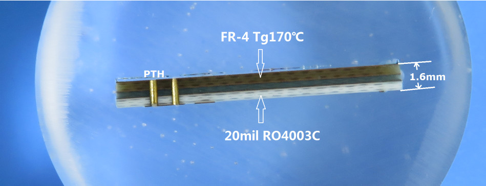 4 Layer Hybrid PCB Board Bulit On Rogers 20mil RO4003C and FR-4