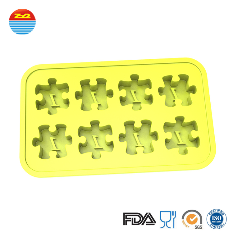 Custom Creative Funny Interesting Cute Design Puzzle Shape Ice Cube Maker Mould Silicone Ice Tray Mold