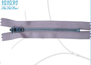 China Closed Ended Metal Zips 4# For Trousers , Black Nickel Teeth 27 Inch Metal Jacket Zipper wholesale