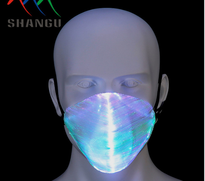 PVC Material Light Up Half Face Mask For Halloween / Christmas Party