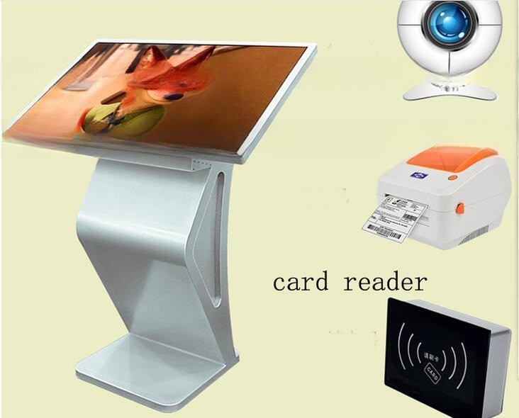 55 Inch Selfie Service Touch Screen Information Kiosk 350nits