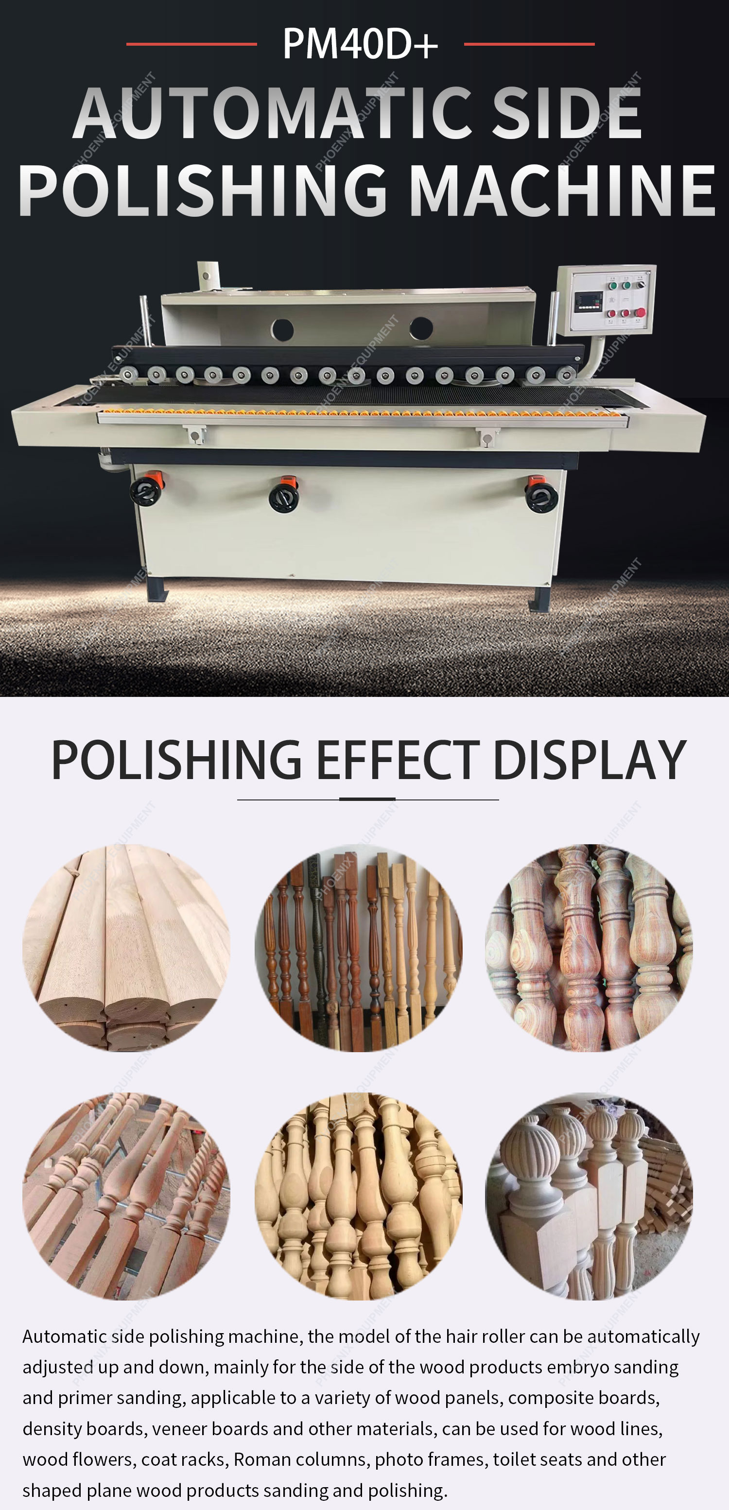 1.87kW Power PM40D Upgraded Sanding Brushing Machine for Sponge Sanding and Polishing