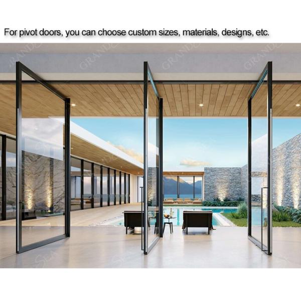 American Style High Quality Anti Theft Aluminum Solid Wood Metal Stainless Steel Security Front Entrance Pivot Door