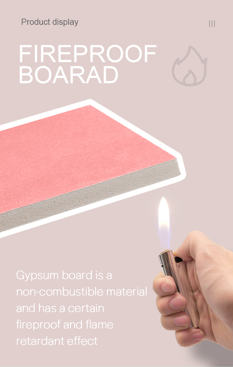 9mm 12mm Fireproof Gypsum Board for Indoor Drywall 1220x2440mm