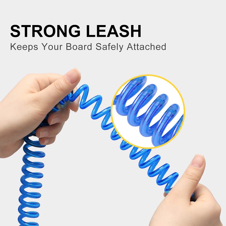 Surfboard Leash 6ft 7mm Thick Wire Rope for Lakes Rivers Stainless Steel Double Swivels
