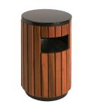 Single Barrel ISO14001 13.2gal Outdoor Wooden Trash Can