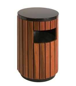 China Single Barrel ISO14001 13.2gal Outdoor Wooden Trash Can wholesale