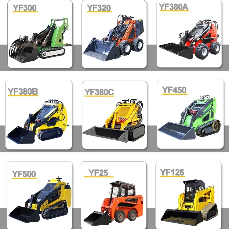 Small-Scale Farming YF380 Track Skid Steer Loader Mini Loader Moving Type Wheel Loader