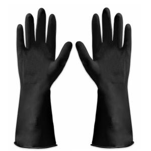 China OEM Chemical Proof Black Latex Long Gloves Antistatic Fireproof wholesale