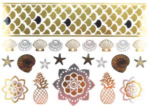 China Gold foil silve foil, black foil metallic temporary tattoo, High quality OEM tattoo. wholesale