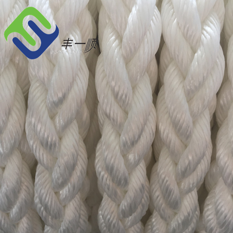 Customized 8 Strand Nylon Rope 40mm Hawser Marine Boat Mooring Lines