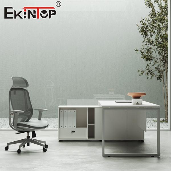 Modern Style Office Desk with Stylish Side Cabinet All Modern Desk