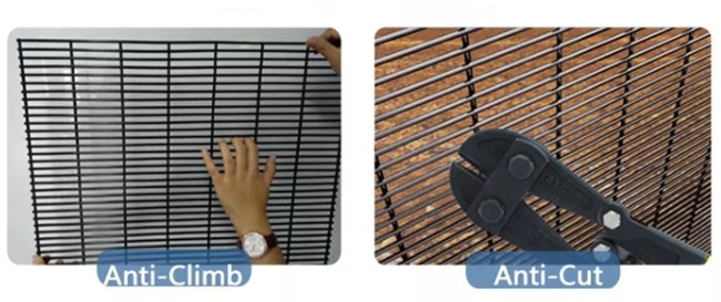 Galvanized Steel Wall Substation Anti Climb Mesh Fence 358 Clear View