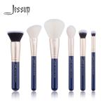 6pcs Prussian Blue / Golden Sands Face Makeup Brush Set Angled Blush Finish T488