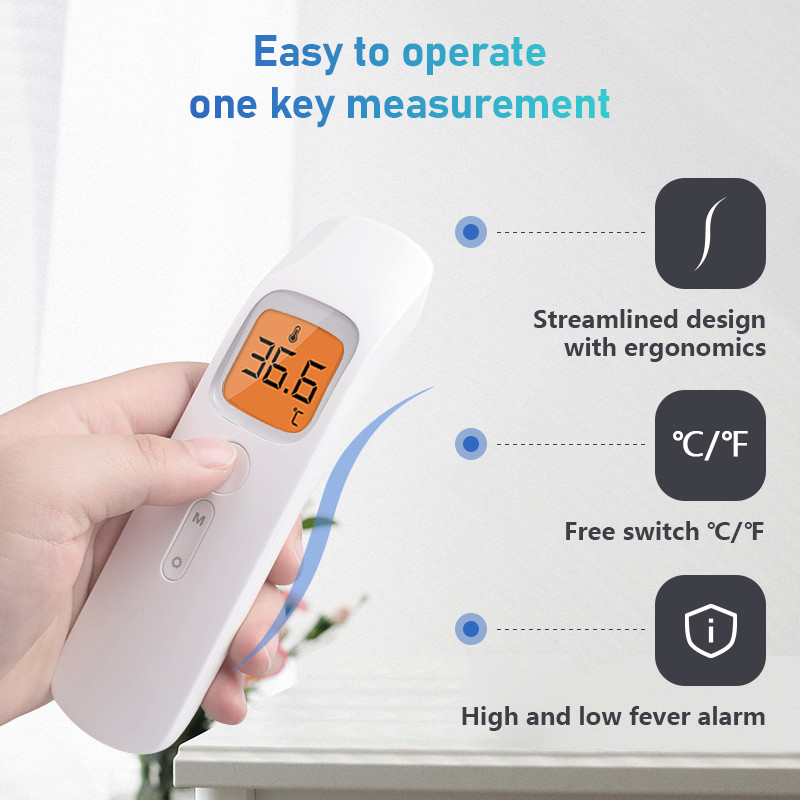 CE DEM Handheld Digital Infrared Thermometer Backlight LED Display 3 Colors