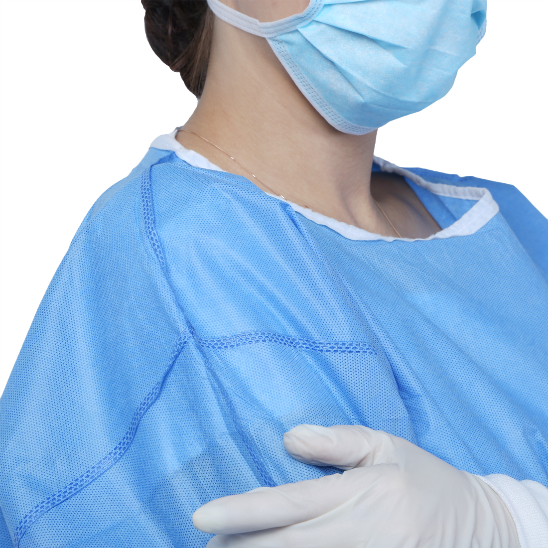 Pp Disposable Surgical Gown Blue Disposable Coveralls Breathable Fluid Resistant