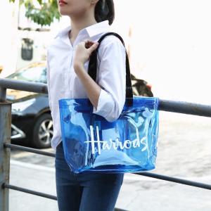 China Fashion Water Resistant Blue Soft PVC Handbags wholesale