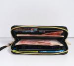 Polybag EN17 Floral Embroidered Purse , 10x2.5x19.5cm Zipper Phone Wallet